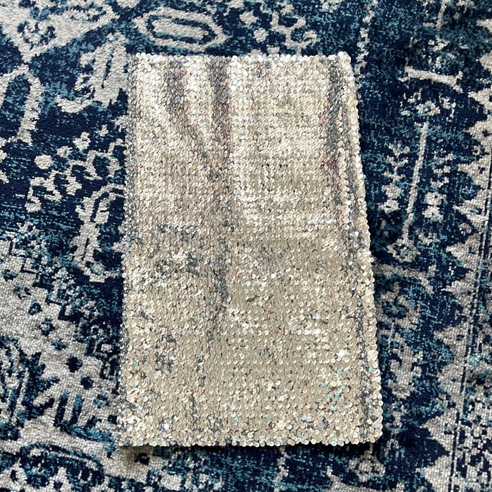 Silver sequin bandage pencil skirt